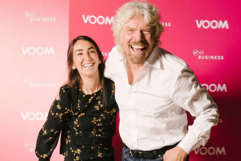 Meeting a guest at the Virgin Media Business VOOM event
